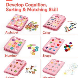 Juguete Sensorial Transfronterizo Tipo Libro de Actividades, Ayuda en el Aprendizaje Temprano y la Educació<span class=keywords><strong>n</strong></span> Montessori, Tablero de Actividades de Fieltro Perfecto - Product Image 3