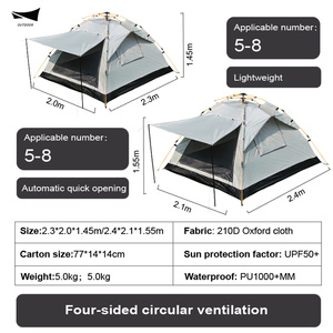 Tente imperméable robuste - Abri de camping toutes saisons, tente de randonnée portable en tissu Oxford à montage rapide pour les aventures en plein air - Product Image 6