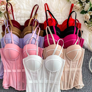 Débardeur court <span class=keywords><strong>sexy</strong></span> pour femme, amincissant, avec soutien-gorge intégré, antimicrobien, pour usage quotidien, été - Product Image 1
