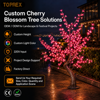 Décoration de Noël géante TOPREX, arbre artificiel en fleurs de cerisier LED, lumière RGB changeante de couleur, 1,5 m, décoration extérieure