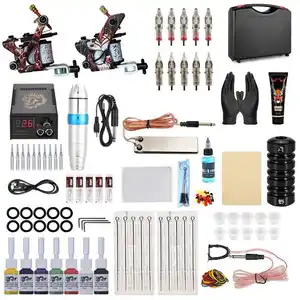 Ghotache Kit de tatouage rotatif complet 3 alimentation de pistolets de Machine