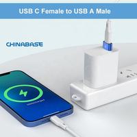 Adaptateur USB Type C Femelle vers USB A Mâle, Convertisseur de Chargeur pour iPhone 14/13/12/11, Samsung Galaxy S23/S22/S21