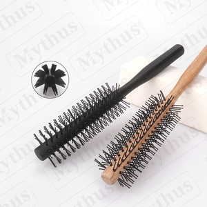Mini <span class=keywords><strong>brosse</strong></span> à <span class=keywords><strong>cheveux</strong></span> ronde en bois résistant à la chaleur pour franges <span class=keywords><strong>cheveux</strong></span> courts - Product Image 5