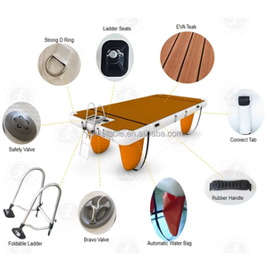 Dock de yacht gonflable robuste et <span class=keywords><strong>lit</strong></span> <span class=keywords><strong>flottant</strong></span> - Surface texturée en bois antidérapante - Product Image 6