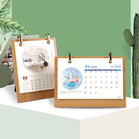 Calendrier de table 2023 personnalisé calendrier de bureau en bois de haute qualité support de calendrier de table en bois
