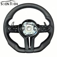 Volant de voiture en cuir noir en forme de D pour BMW F07 F30 F10 F12 F15 F16 F34 F35 F36 F38 F20 F22 F25 F26 F32 F80 M3 M4 M5 X5