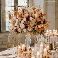 Hochzeitsblumen-Dekoration Terrakotta-Rose Seiden-Blumenarrangement Großhandel Hochzeitsblumenball Tischdekoration