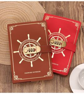 Wholesale Customized PU Leather Loose Leaf Notebook with Password <b>Lock</b> Embossed Logo Office Gift Planning <b>Diary</b> - Product Image 5