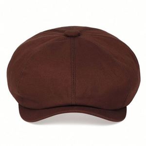 Gorra Estilo Newsboy Británica Vintage, Casual, para Hombre y Mujer, de Color Sólido, para las Cuatro Estaciones - Product Image 3