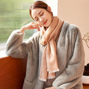 Bán buôn tùy chỉnh mềm mùa đông ấm áp len khăn Jacquard tua khăn choàng chiếc khăn - Product Image 5