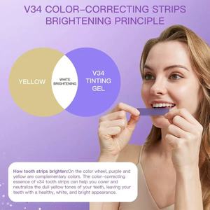 <span class=keywords><strong>Hismile</strong></span> Bandes blanchissantes manuelles de même couleur Éclaircissement instantané V34 Kit blanchissant neutralisant violet - Product Image 5