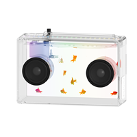 Haut-parleur Bluetooth LED RGB 20W haute puissance pour aquarium en verre avec design transparent, alimenté par batterie 5.4, portable