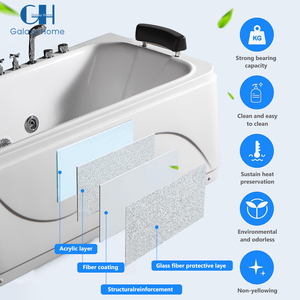 Bañera de esquina con burbujas de chorro de aire, bañera de inmersión, bañera de hidromasaje barata de lujo de calidad para <span class=keywords><strong>2</strong></span> personas, cascada de Spa con función - Product Image 6