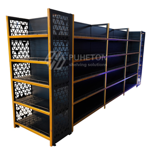 Tùy chỉnh kệ kim loại bền cho siêu thị cửa hàng tiện lợi bán lẻ hàng tạp hóa hiển thị-Nhà máy Kệ trực tiếp - Product Image 1