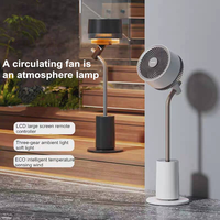 Ventilateur de circulation d'air électrique silencieux en plastique pour la maison avec télécommande, tête oscillante automatique à 360° pour usage domestique, extérieur et hôtelier