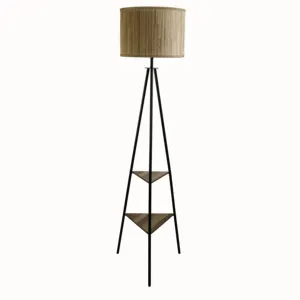 Tripé de madeira, decorativo, designer de canto, sombra de madeira, iluminação brilhante, alta qualidade, lâmpada de chão personalizada, para sala de estar