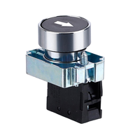 AIBEIKEN Interrupteur à bouton-poussoir momentané encastré 22-30mm, tête ronde noire avec flèche blanche, 1NO, grand bouton en plastique