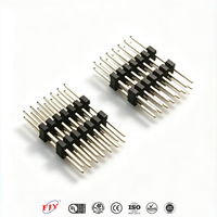 Conector macho de doble fila de 14 pines, paso de 2.0 mm, 2x7, 180° vertical, con doble ranura guía aislante exterior, DIP, potencia 2A 500V, para PCB