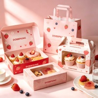 Cajas de Postre Blancas Plegables Elegantes de Papel de Grado Alimenticio Personalizadas al por Mayor con Tapa Transparente para Fiestas de Postres, Pasteles de Boda y Panadería