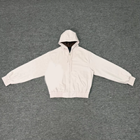 Sweat à capuche zippé épais style rétro américain avec broderie fleur de prunier, polyvalent et tendance urbaine
