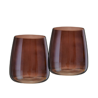 Verres à boire Samyo en cristal de luxe personnalisés pour jus, eau froide, whisky, couleur moka marron