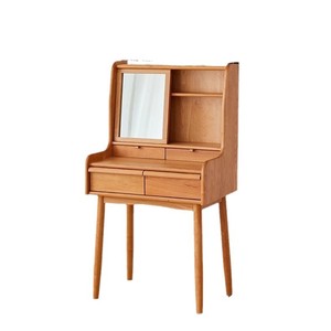 Cherry Wood Dressing <b>Table</b> With <b>Mirror</b> Storage Bedroom <b>Vanity</b> Makeup Desk - Product Image 5