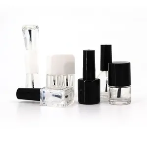 Garrafa de esmalte de unha feita sob encomenda, garrafa de vidro transparente para esmalte de unha, 8ml/10ml/15ml