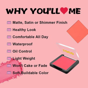 แป้งบลัชออนทรงสี่เหลี่ยมบรรจุแก้มมอคค์บลัชออนแบบเม็ดสีสูงติดโลโก้ของคุณเองได้ตามต้องการ - Product Image 4