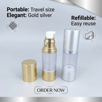 Kemasan Kosmetik Ramah Lingkungan 15 20 30 50 80 100 120 200ml Botol Pompa Serum BB Cream Perawatan Kulit Logam Emas Perak Tanpa Udara