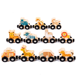 Nombre d'animaux cognitifs pour enfants industrie militaire transport petit <span class=keywords><strong>Train</strong></span> puzzle en bois éducation précoce tirer jouet - Product Image 6