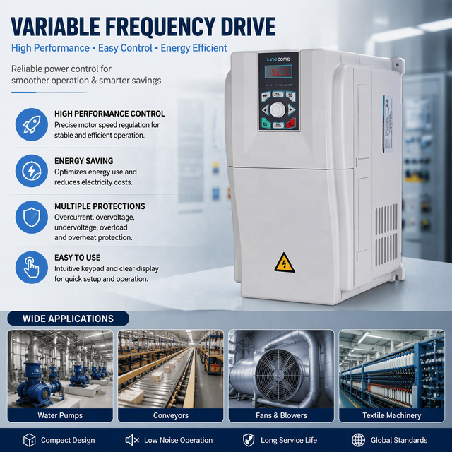 Linecome Factory VFD 7.5KW 220V 3Phase to 3Phase AC Variable Frequency Drive Converter Inverter 50Hz to 60Hz for Motor CNC Fan