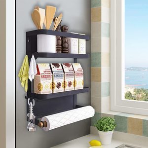 Porte-<span class=keywords><strong>épices</strong></span> magnétique pour réfrigérateur Porte-serviettes en papier magnétique <span class=keywords><strong>Étagère</strong></span> magnétique Organisateur <span class=keywords><strong>à</strong></span> <span class=keywords><strong>épices</strong></span> magnétique pour réfrigérateur - Product Image 1