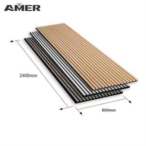 AMER Tamaño personalizado <span class=keywords><strong>Mejor</strong></span> precio Panel de pared de madera Panel <span class=keywords><strong>acústico</strong></span> Listones de madera Tablero <span class=keywords><strong>acústico</strong></span> de pared para interior insonorizado - Product Image 6