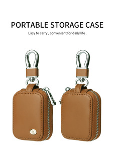 Funda Protectora de Cuero PU para <span class=keywords><strong>Airpods</strong></span>, Funda Universal para Auriculares, Accesorios, Carcasa con Llavero para <span class=keywords><strong>Samsung</strong></span> y Redmi - Product Image 2