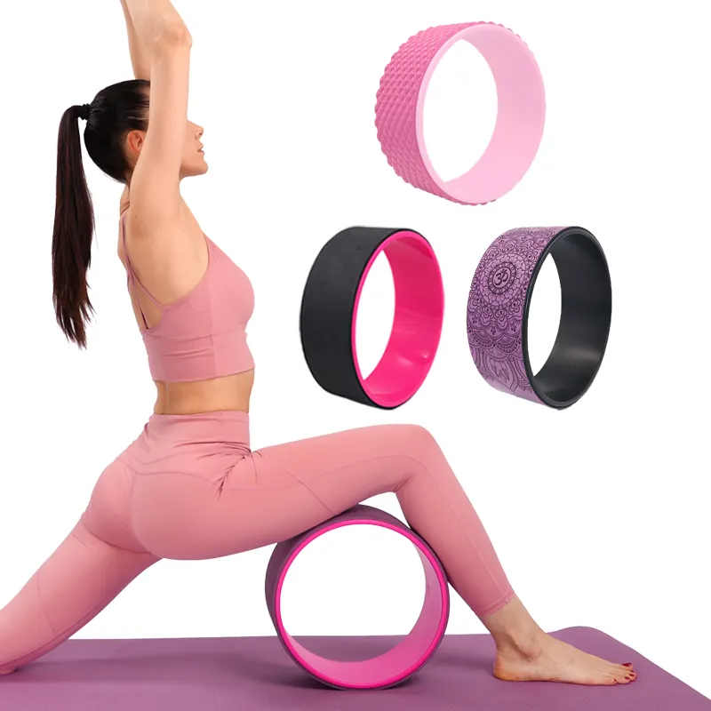 Yoga Räder rutsch feste Fitness ausrüsten bunte Fitness studio Übung Rückens ch merzen Stretch Kreis Ring Yoga Rad Set von 3