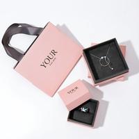 Boîte à bijoux Youen coréenne haut de gamme personnalisée avec sac à main pour bague et collier, couvercle blanc et bleu