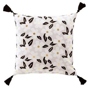 Coussin à pompons compressé avec housse amovible 45x45cm en coton imprimé DARC Gold - Product Image 1