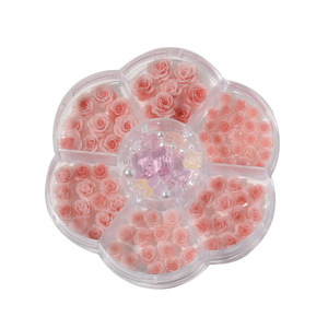 Petit ensemble d'accessoires pour ongles d'été en résine acrylique, strass, perles, fleurs de lune, camélias, autocollants et décalcomanies - Product Image 4