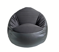 Canapé pouf gamer noir de style moderne, meubles confortables avec porte-gobelet et poche latérale