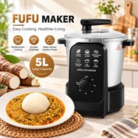 Machine Électrique à Fufu, Cassava, Yam, Nshima, Eba, Cuiseur-Mélangeur, Robot Culinaire avec Minuteur Réglable 60 Minutes, 110