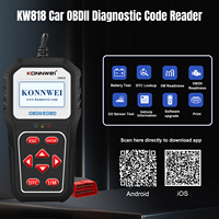 Lecteur de code de diagnostic automobile KONNWEI KW818, mise à jour en ligne gratuite, diagnostic intelligent des voitures