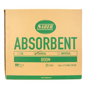 Chaussette absorbante chimique SABER haute capacité Small Boom 650 à évacuation rapide, jaune, pour les fuites de machines circulaires - Product Image 1