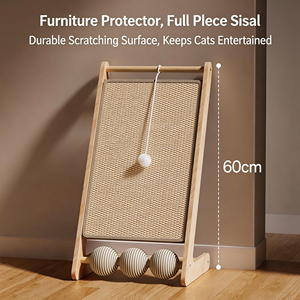 Verticale grenen & jute eenvoudige krabplank, krasbestendig, slijtvast, kattenkrabplank, kattenkrabmat, katten speelgoed - Product Image 3