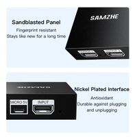 SAMZHE Répartiteur Vidéo 4K 1 Entrée 2 Sorties, Affichage Double Écran Haute Définition 1 vers 2, pour Extension d'Ordinateur Portable, Téléviseur, Moniteur, Projecteur