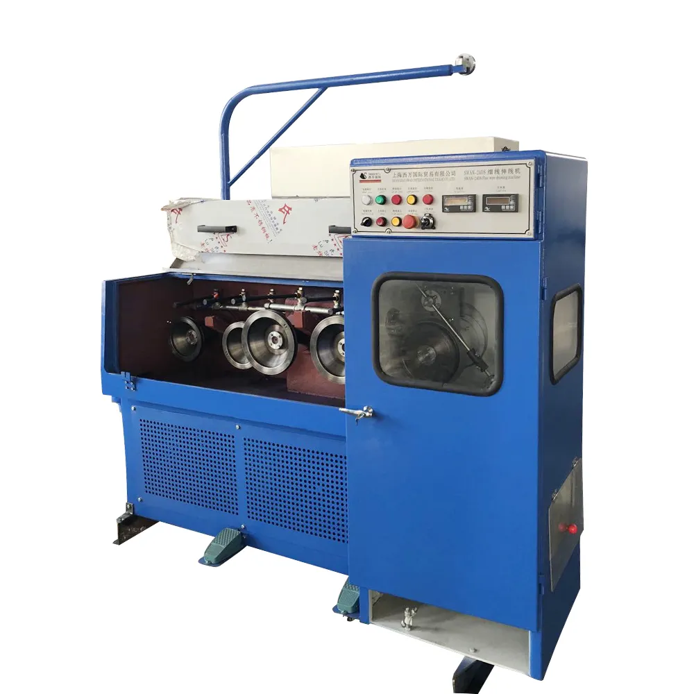 Máquina de dibujo de alambre de cobre fino 24d, 1200mpm/max, salida de 0,10-0,52mm, para fabricación de alambre de cobre fino