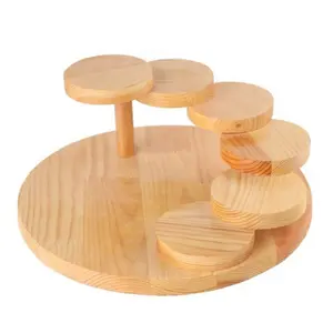 High Quality Wood round shape layers fashion useful sushi and sashimi tray