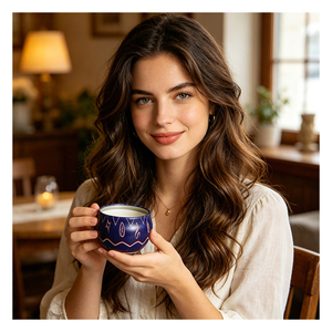 Golden <b>Candle</b> Packaging Aluminum Can Aromatherapy Blend Portable Holiday Boutique Promotion Range Showcase Premium - Product Image 2