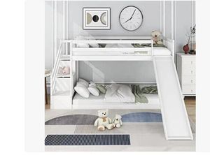 Venta al por mayor de almacenamiento de muebles de dormitorio doble para niños litera de madera con tobogán - Product Image 6