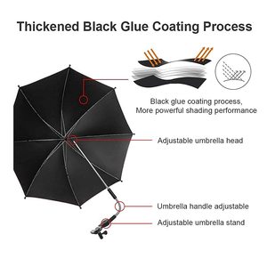 Haute qualité en plein air résistant aux UV bébé poussette Parasol Clip parapluie avec pince réglable léger parapluie bébé poussette - Product Image 4