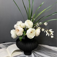 Bouquet de 8 pivoines artificielles en soie pour mariage, décoration de table, centre de table, événements, vente en gros